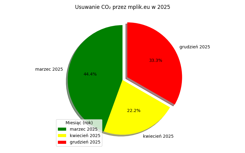 Wykres kołowy udział CO2 2025